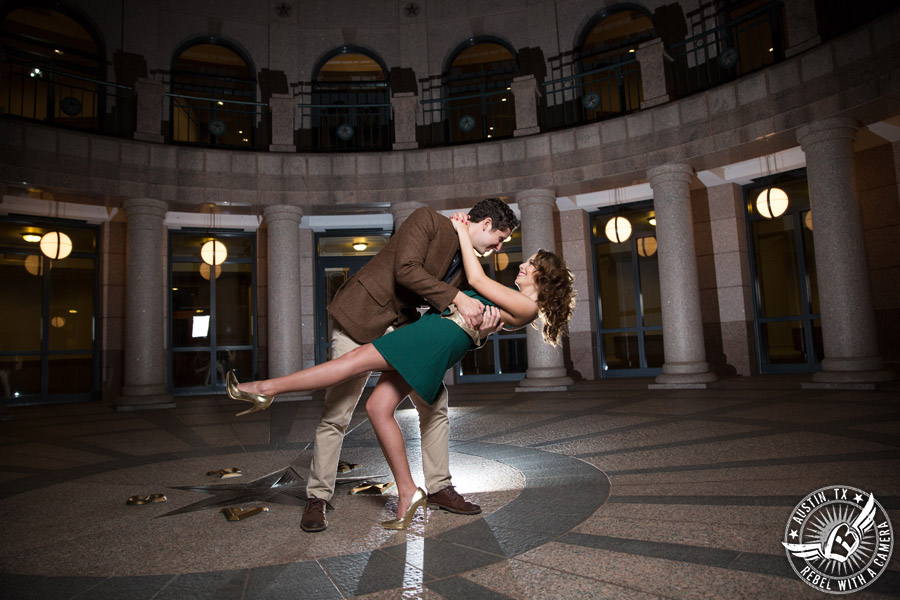 Engagement pictures at the Texas State Capitol in Austin