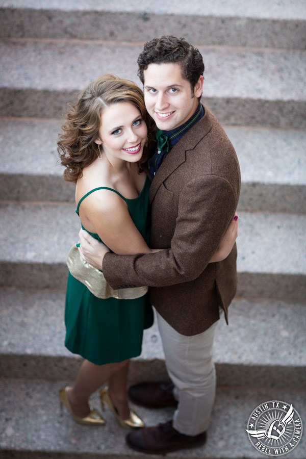 Engagement pictures at the Texas State Capitol in Austin