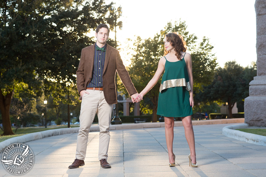 Engagement pictures at the Texas State Capitol in Austin