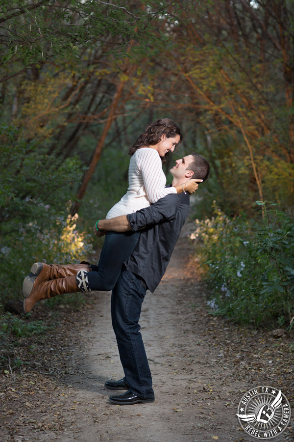 Greenbelt engagement session in Austin.