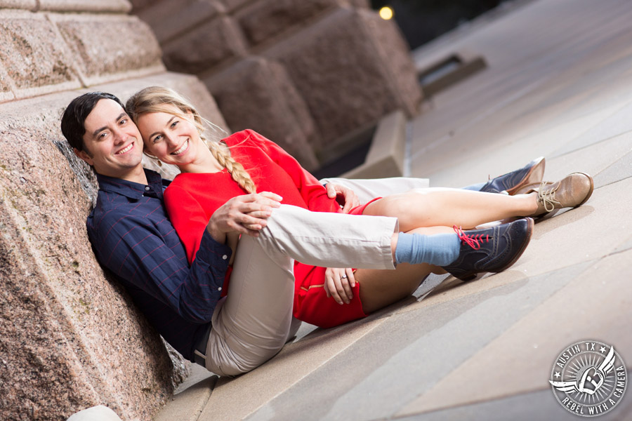 Austin engagement portraits at the Texas State Capitol