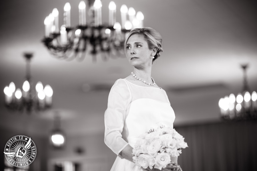 Elegant bridal portrait at Chateau Bellevue in Austin, Texas