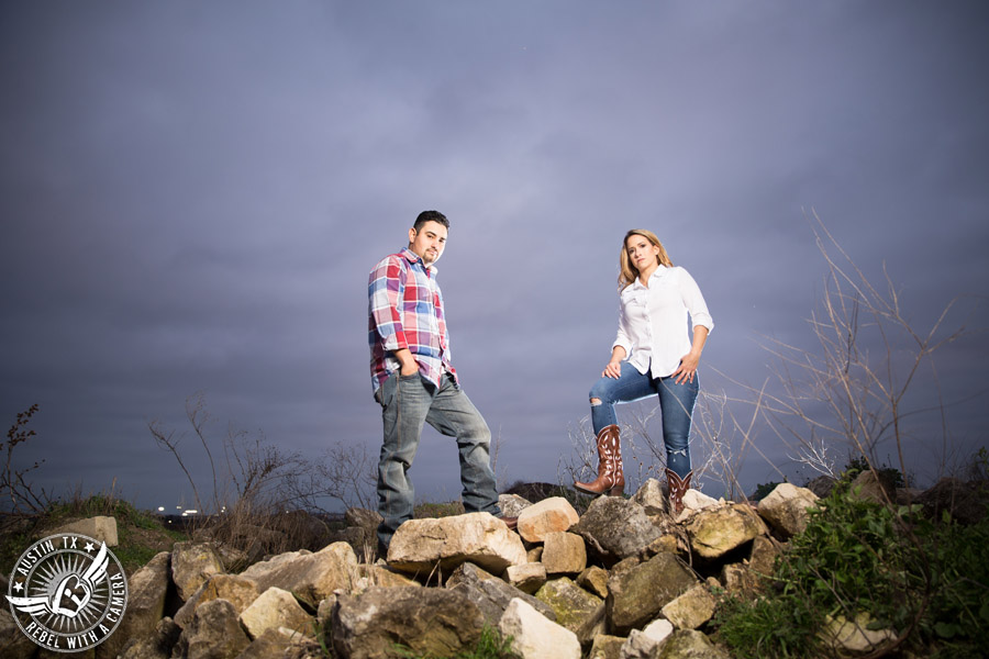 Rustic engagement portraits in Round Rock, Texas