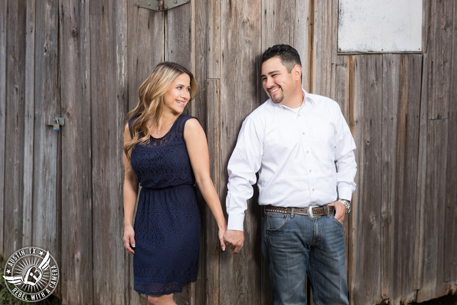 Rustic engagement portraits in Round Rock, Texas