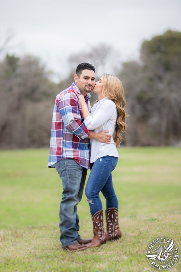 Rustic engagement portraits in Round Rock, Texas