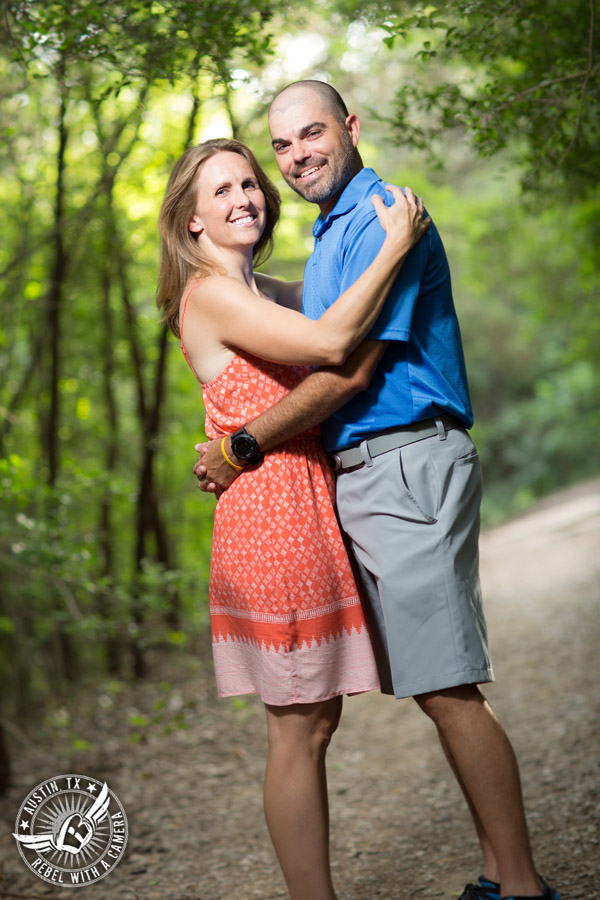 Outdoor engagement portraits in Austin
