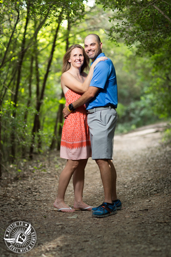 Outdoor engagement portraits in Austin