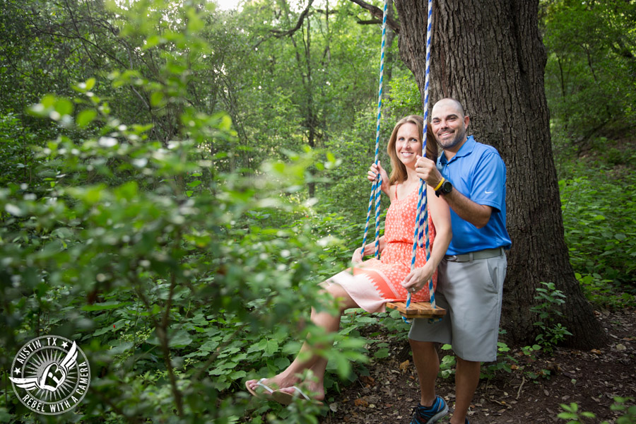 Outdoor engagement portraits in Austin
