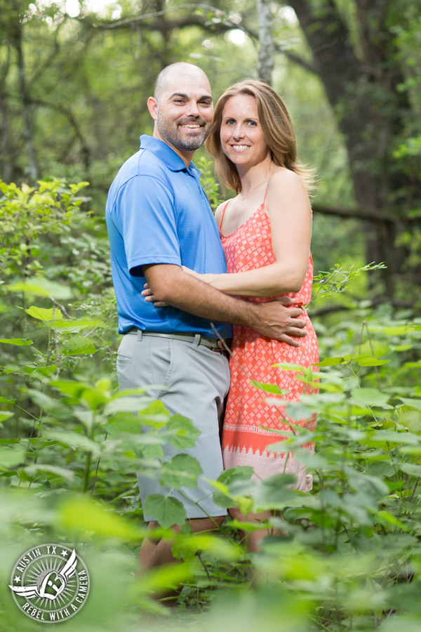 Outdoor engagement portraits in Austin