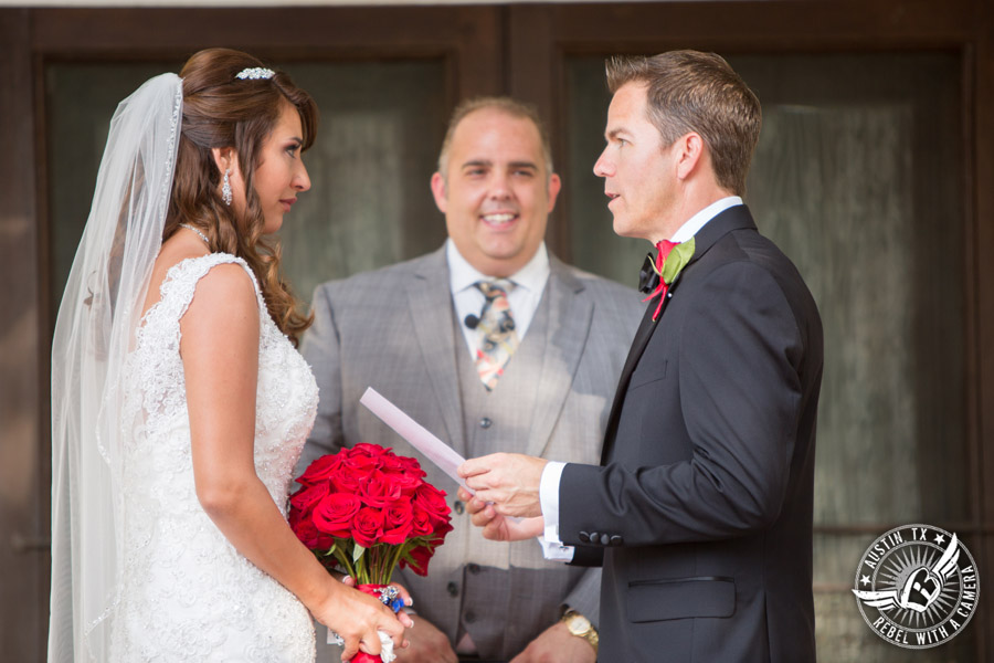 Taylor Mansion wedding photo of bride and groom at wedding ceremony