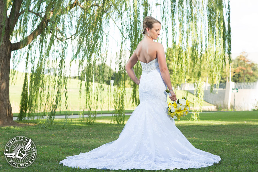 Bridal portraits at Butler Park in Downtown Austin, Texas.