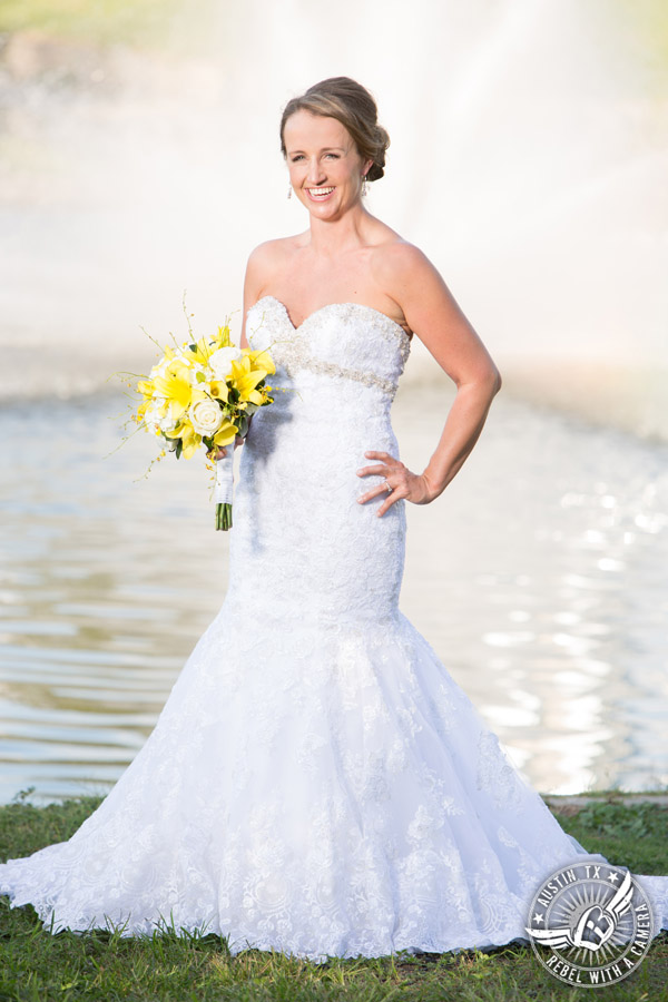 Bridal portraits at Butler Park in Downtown Austin, Texas.