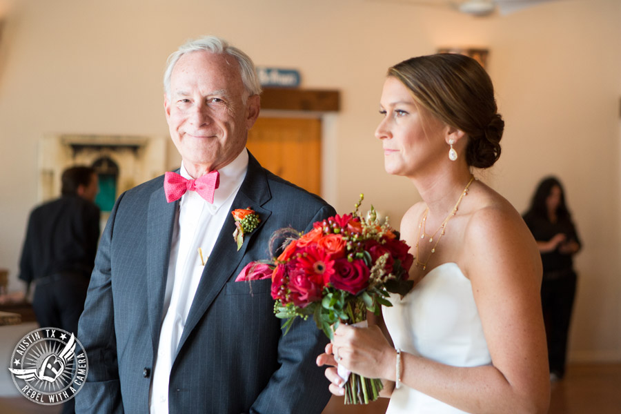 Hamilton Twelve wedding photos - bride and father before wedding ceremony