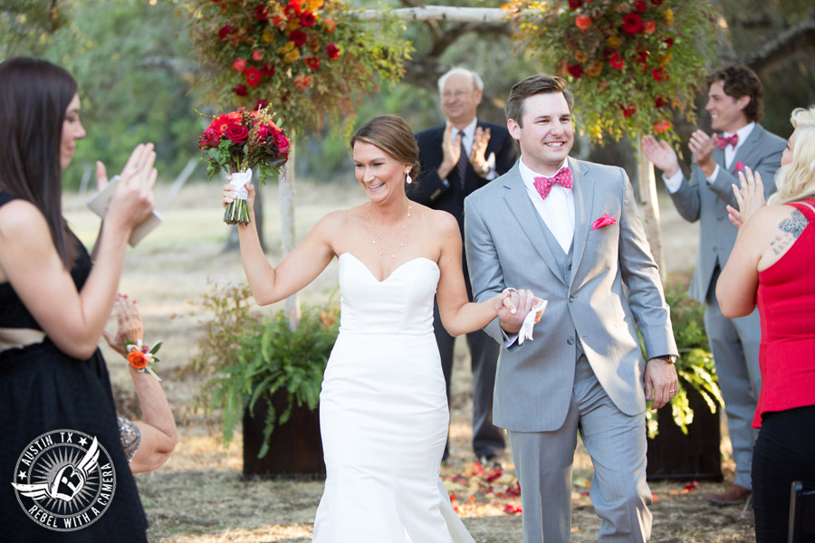 Hamilton Twelve wedding photos - bride and groom walk down the aisle at end of wedding ceremony