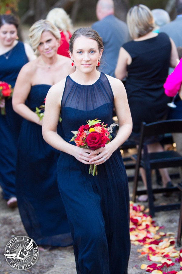 Hamilton Twelve wedding photos - bridesmaids walk down the aisle at end of wedding ceremony