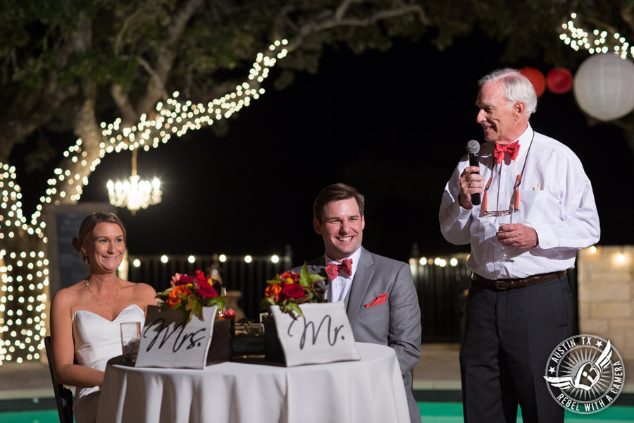 Hamilton Twelve wedding photos - father of bride gives toast at wedding reception