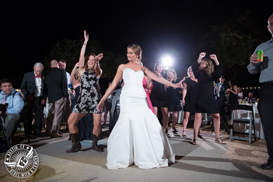 Hamilton Twelve wedding photos - bride dances with guests during wedding reception - D&C Entertainment wedding DJ