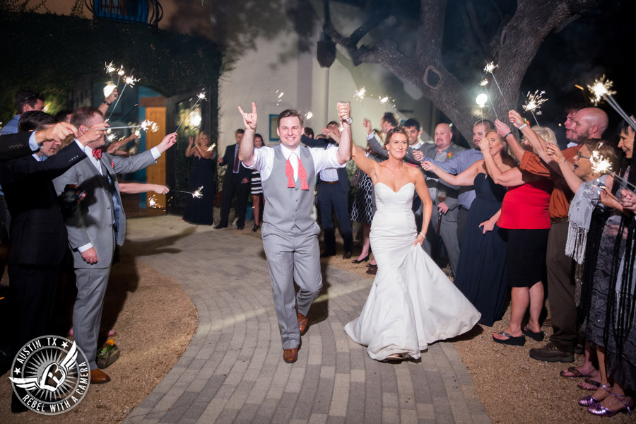 Hamilton Twelve wedding photos - bride and groom exit to sparklers at end of wedding reception