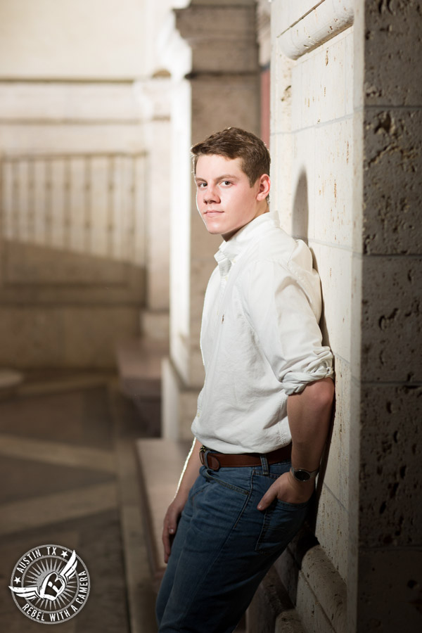 Austin senior portraits at Chateau Bellevue