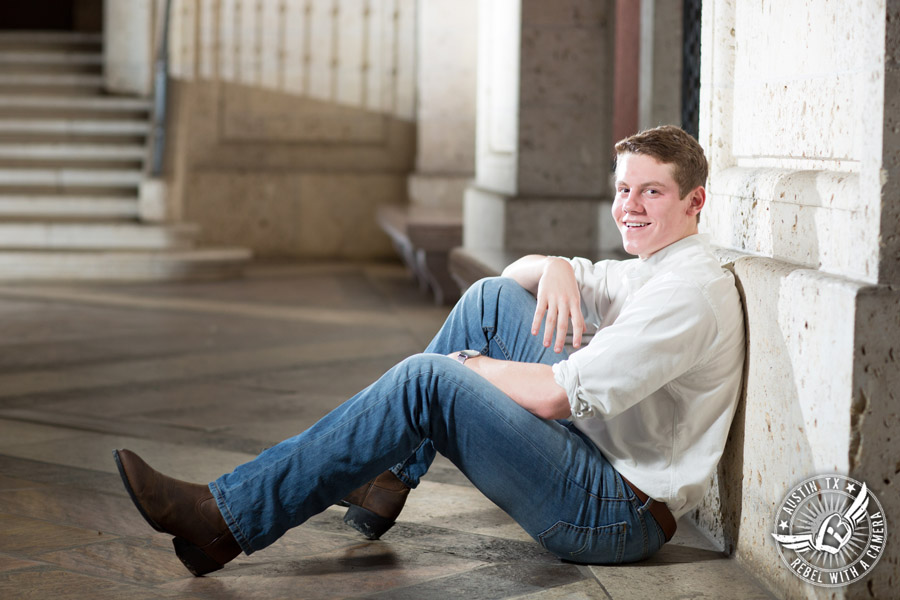 Austin senior portraits at Chateau Bellevue