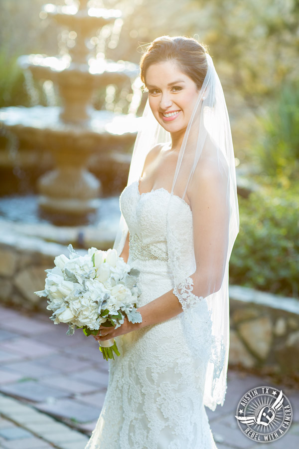 Bridal portraits on Lake Travis - makeup Hint of Shimmer, hair Adore Salon, dress Stella York, bouquet Bouquets of Austin