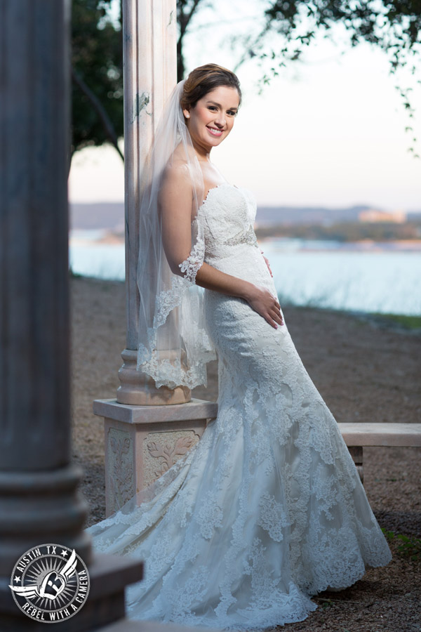 Bridal portraits on Lake Travis - makeup Hint of Shimmer, hair Adore Salon, dress Stella York