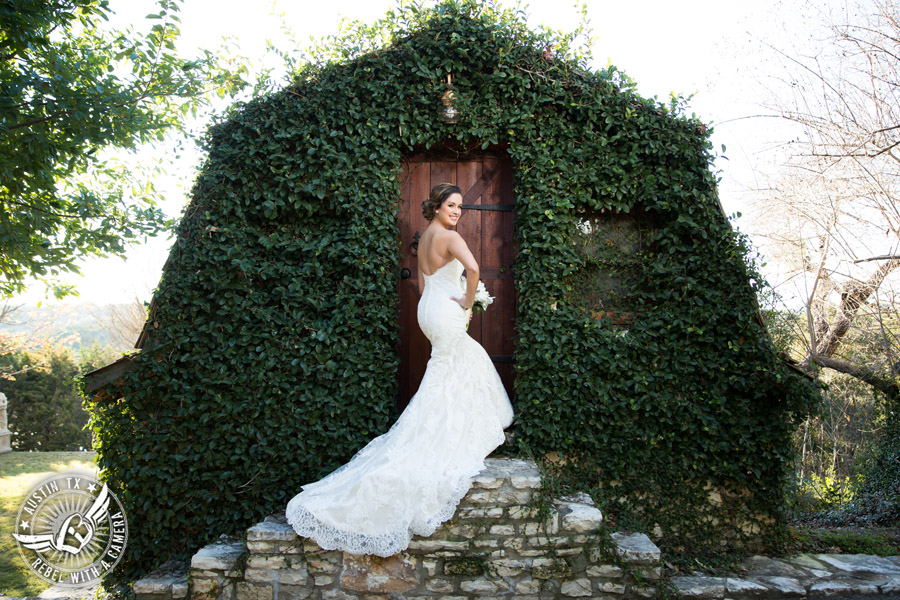 Bridal portraits on Lake Travis - makeup Hint of Shimmer, hair Adore Salon, dress Stella York, bouquet Bouquets of Austin