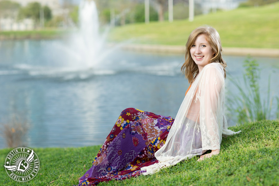 Graduation portraits at Butler Park in Austin, Texas