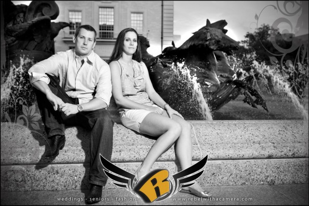 UT alumni engagement portraits in austin