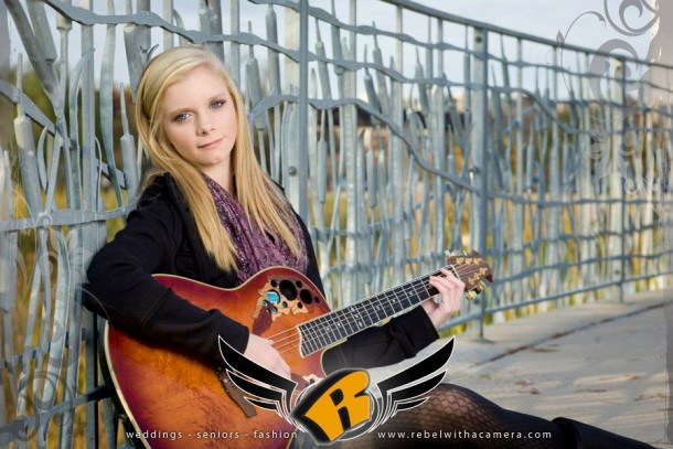 girl guitar senior portraits long center