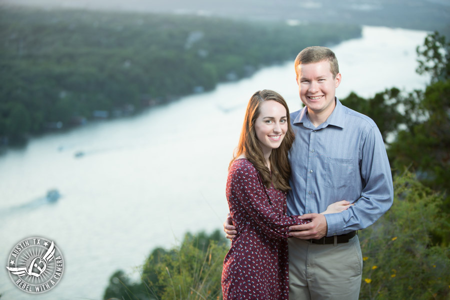 Longhorn engagement session at Mt. Bonnell