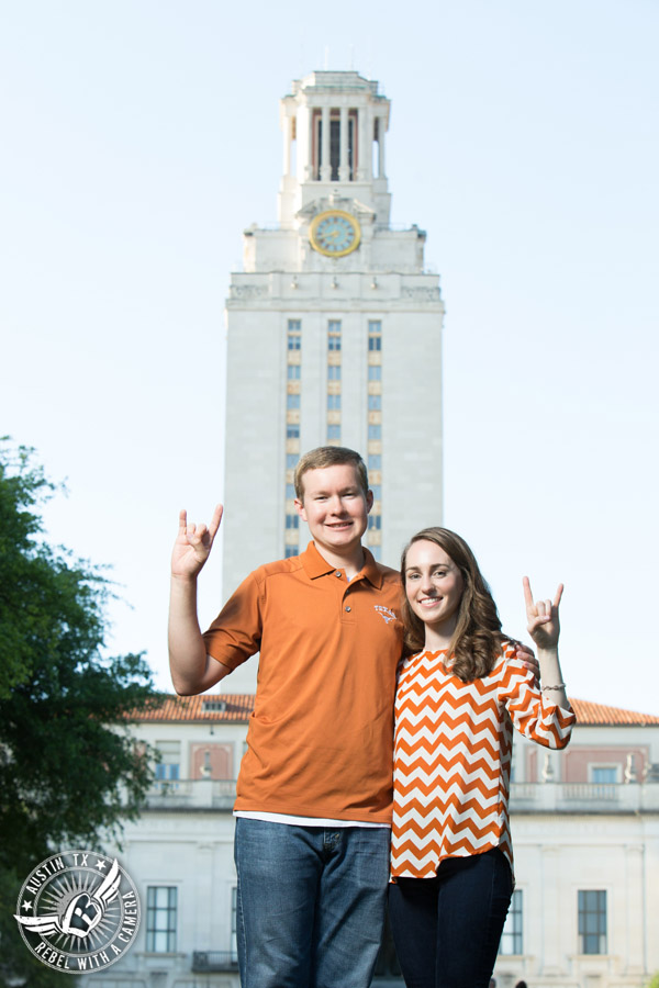 Longhorn engagement session on the UT campus in Austin Longhorn engagement session on the UT campus in Austin