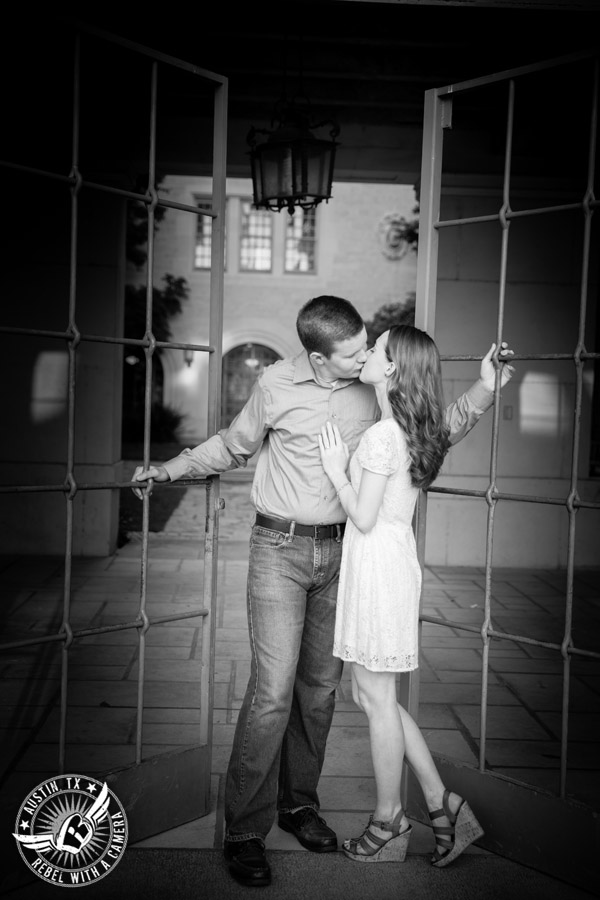 Longhorn engagement session on the UT campus in Austin