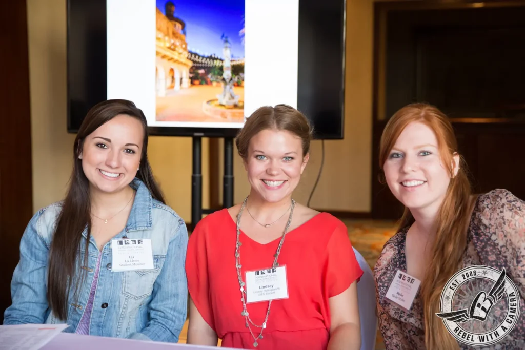 Three smiling ISES student members posing together in Austin, TX.